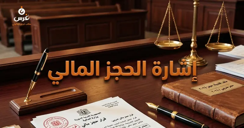 إشارة الحجز المالي من الدوائر الرسمية والضرائب في سوريا