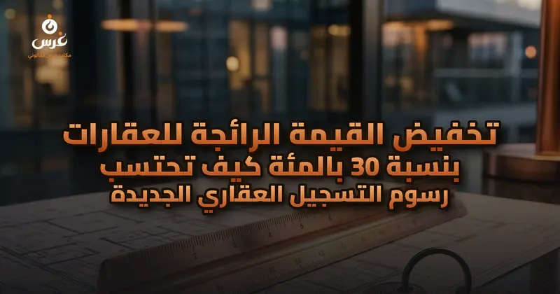 تخفيض القيمة الرائجة للعقارات بنسبة 30 بالمئة كيف تحتسب رسوم التسجيل العقاري الجديدة
